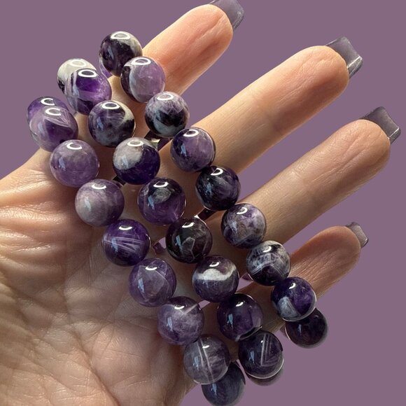 Purple Amethyst banded Bracelet Bangle Jewelry Fashion Accessories gemstone new - Picture 11 of 12